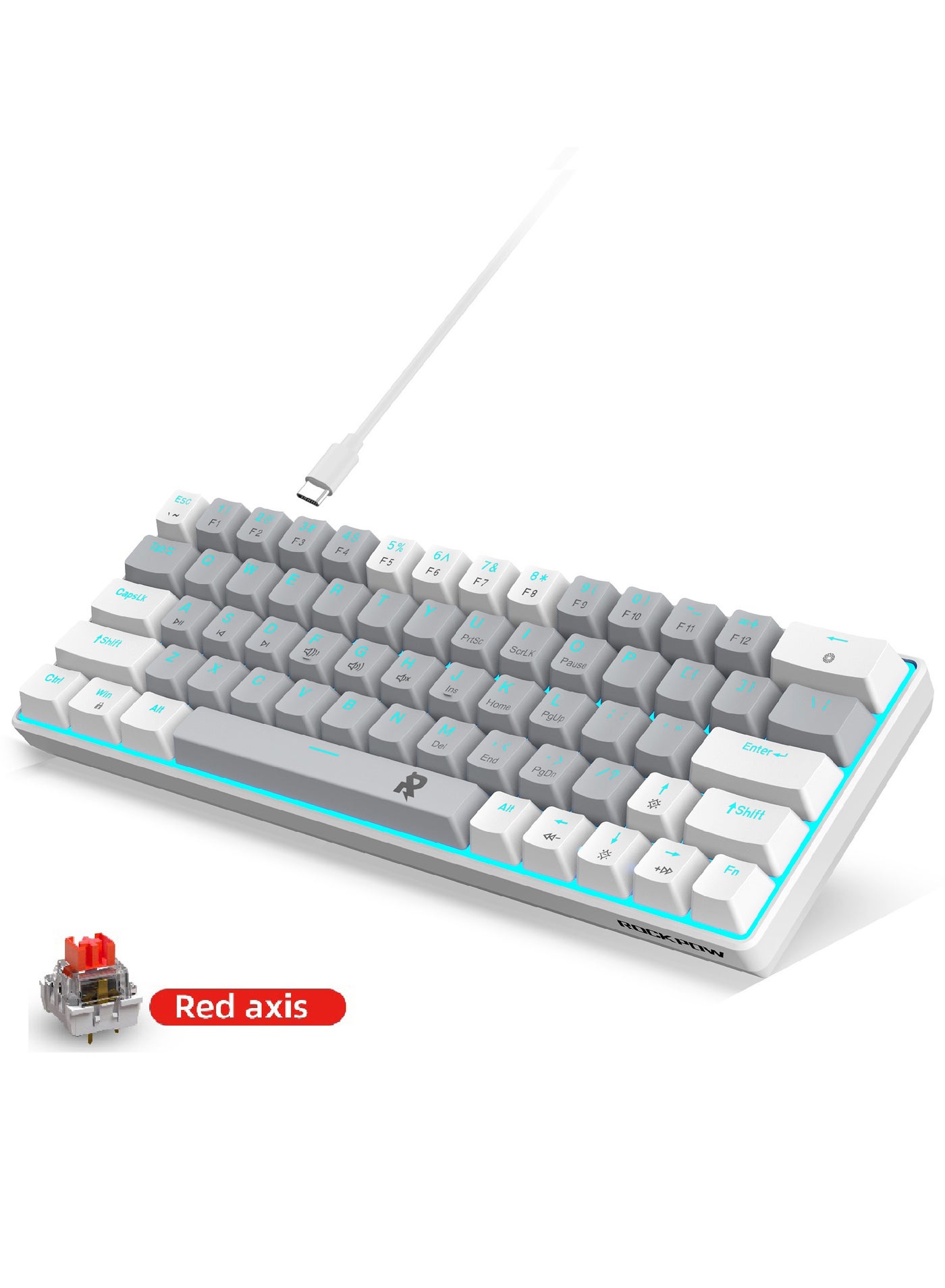 ROCK POW 60% Wired Mechanical Gaming Keyboard…