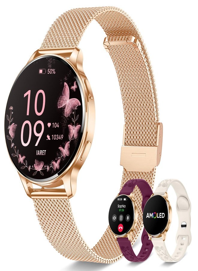 Compare Iaret Smart Watches for Women, 1.27 AMOLED Smartwatch for Android PhonesiPhone Compatible Gold at KSA Price