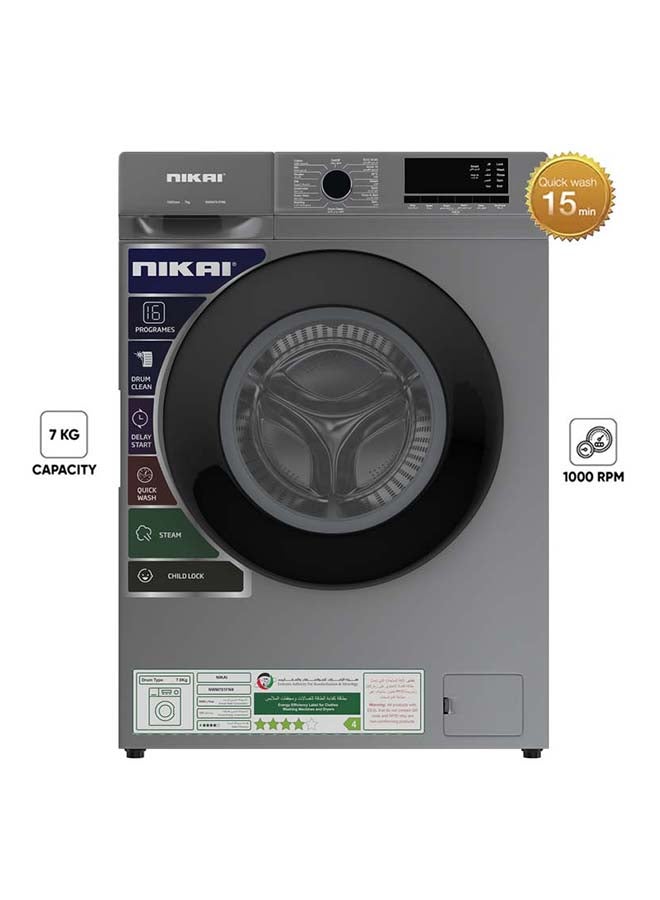 Nikai 7KG 16 Programs Front Load Washer, Steam Wash,…