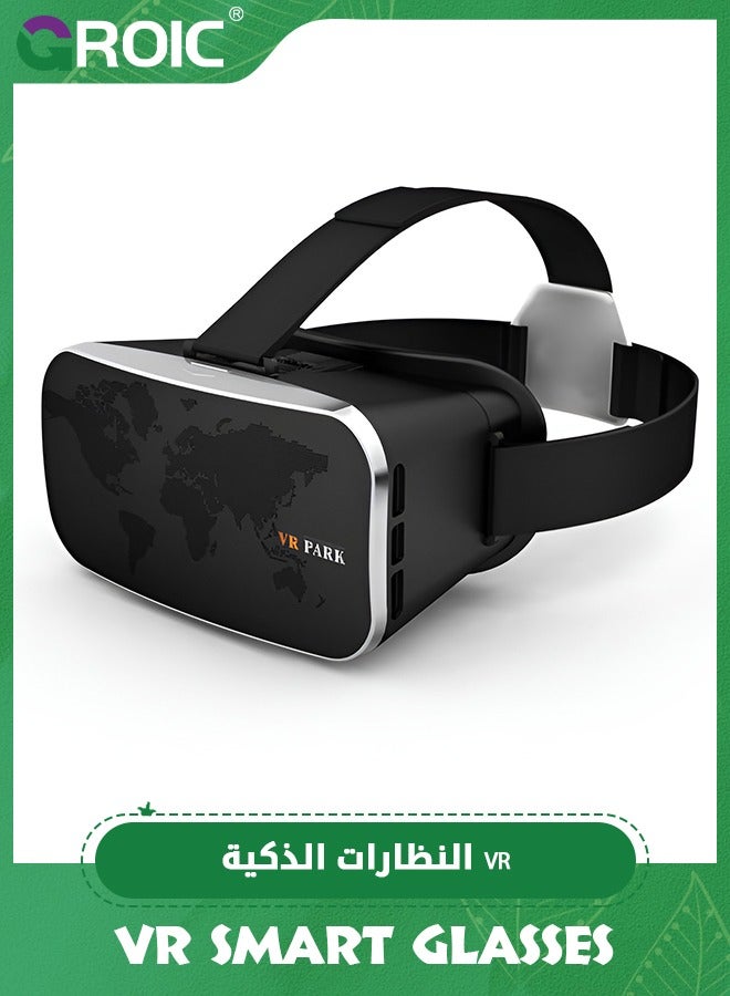 Compare Upgraded VR Smart 3D Glasses Virtual Reality Headset HD Blue Light Eye Protection VR Glasses with Game Handle Android and iOS Systems Supporting Myopia at KSA Price