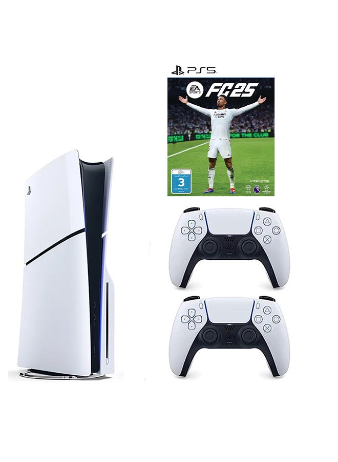 Compare PlayStation 5 Disc Slim Console With Extra White Controller And FC 25 at KSA Price