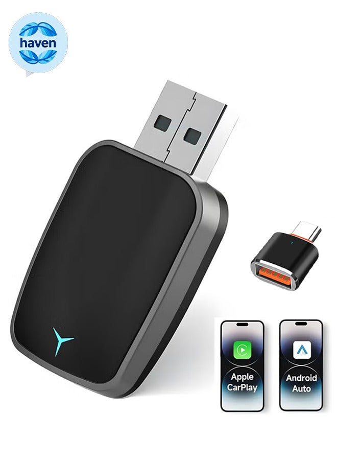 Compare Wireless CarPlay Adapter for Carplay & Android, Convert Wired to Wireless Apple CarPlay Adapter, Mini Size with Extension Cable USB & USBCTypeC, Stable Control & No Delay at KSA Price