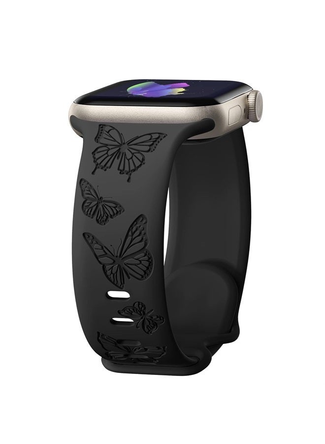 Butterfly Engraved Bands Compatible with Apple Watch…