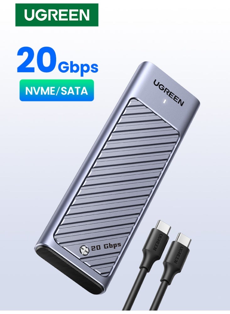 Compare USB C to M.2 NVMe SATA Hard Drive Enclosure 20Gbps USB 3.2 Gen2 SSD Case for 2280226022422230 MKey SSD, Aluminum Hard Disk Enclosure, Up to 8TB for Office, Home Backup & Data Transfer Grey 20Gbps at KSA Price