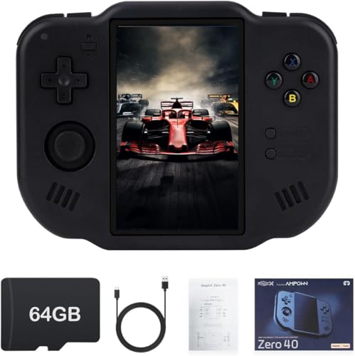 Compare MagicX Zero 40 Retro Handheld Game Console 40 Inch IPS Screen Linux System Sunken Dual Joystick Builtin 64G TF Card Handheld Emulator Support 42G WiFi Bluetooth TV OutputBlack at KSA Price