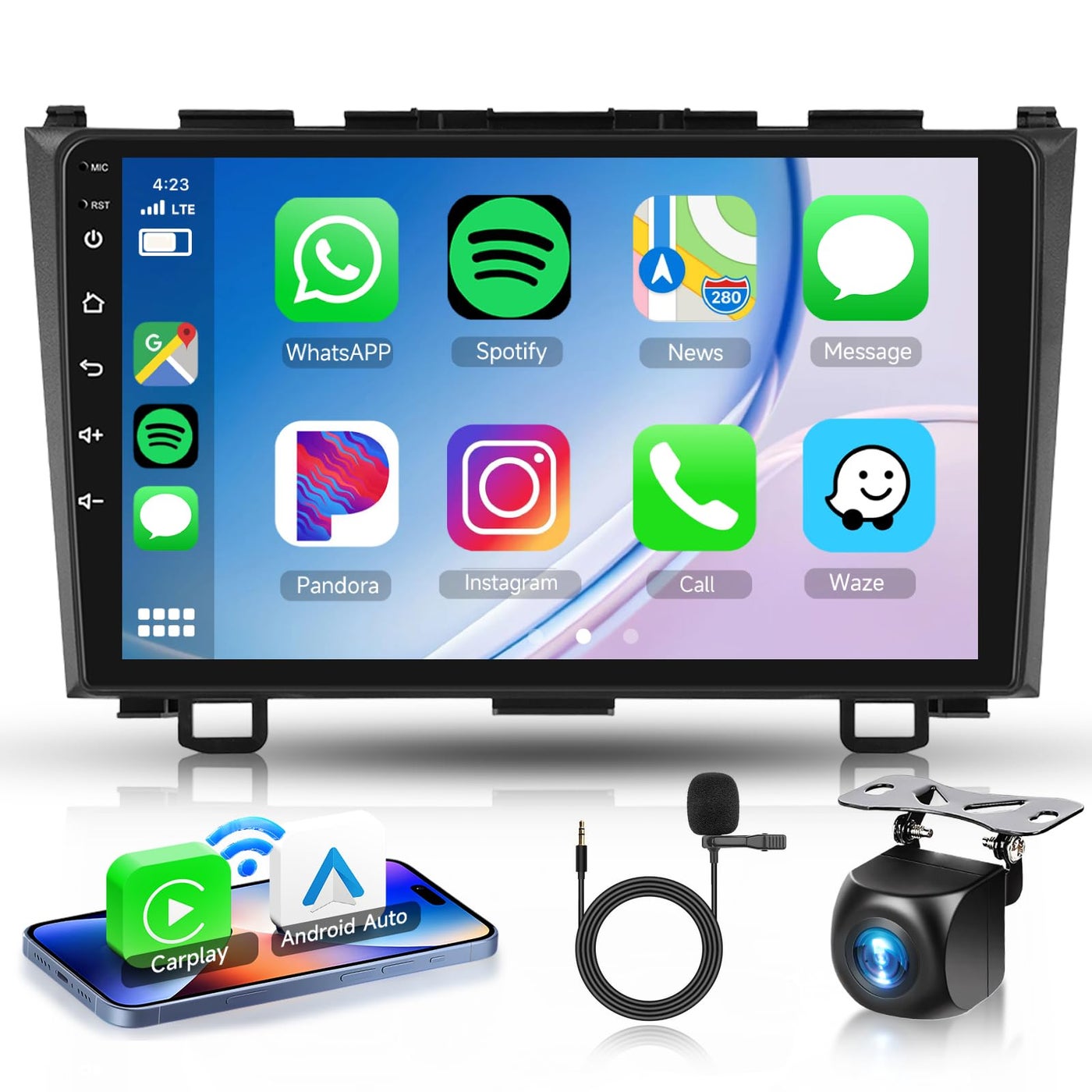 Compare 4 Core+64G Car Stereo for Honda CRV 20072011, Wireless Carplay Android Auto, 9 Inch Android 13 Touch Screen Radio Support GPS, WiFi, Bluetooth, SWC, EQ, Backup Camera at KSA Price