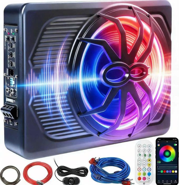 1000W Smart Car Subwoofer With Remote & App…