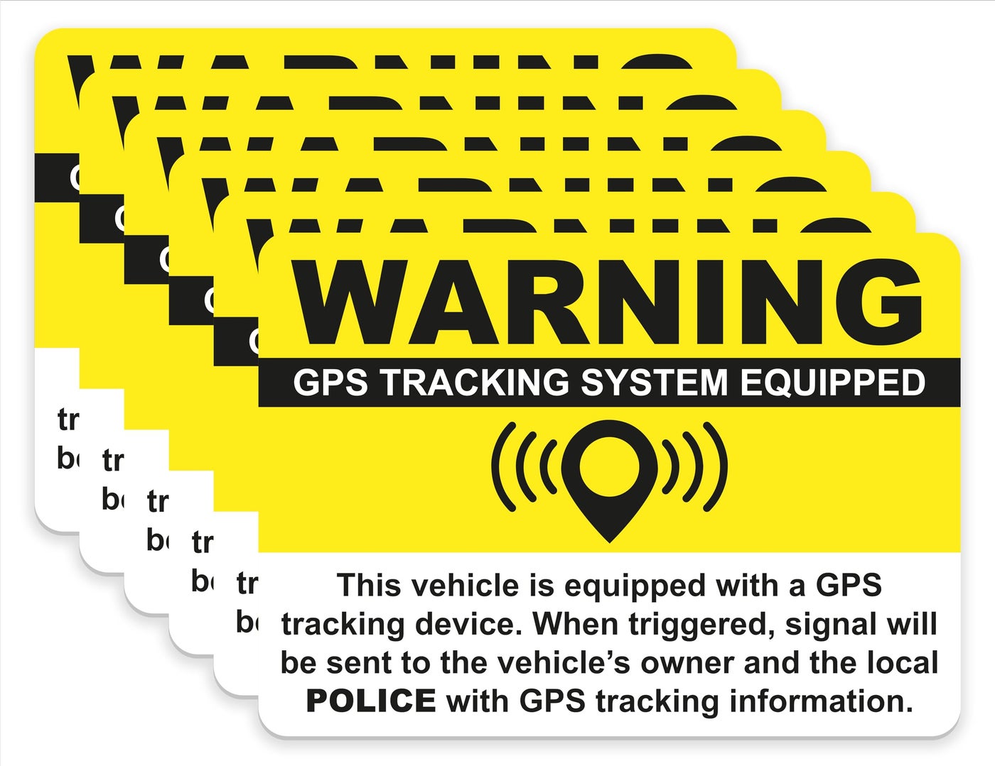Compare GPS Tracking Sticker AntiTheft Car Vehicle Warning 6 Pack 2.5x3.5 Vinyl Decals TwoSided, inOutdoor, Laminated for UV & Water at KSA Price