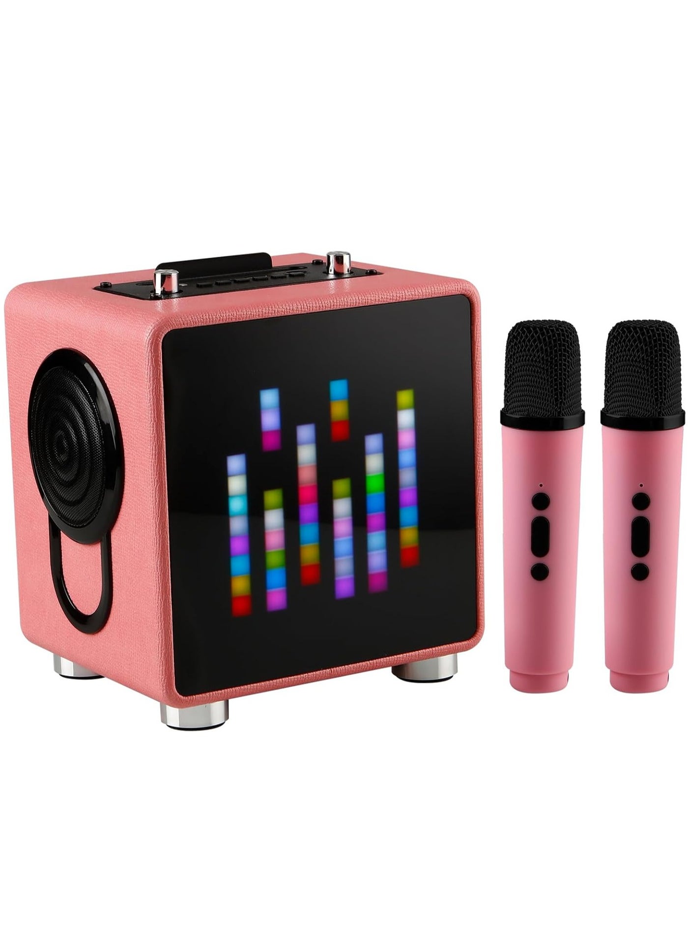 Compare Portable Bluetooth Speaker with LED Light and 2 Wireless Microphones for Kids Adults at KSA Price