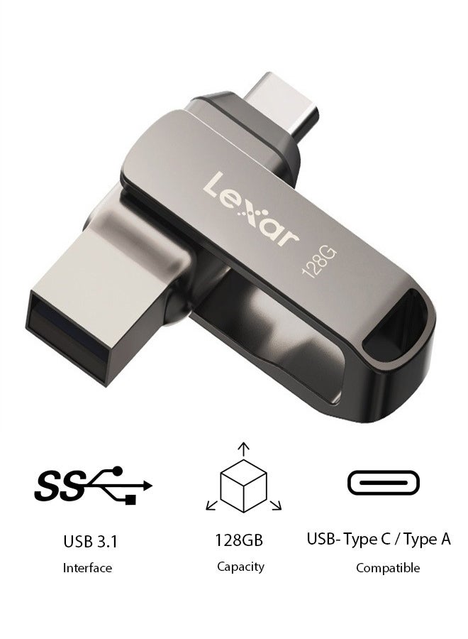 Compare D400 High Capacity USB 3.1 Dual Use 100Mbs For Mobile And Computer 128 GB at KSA Price