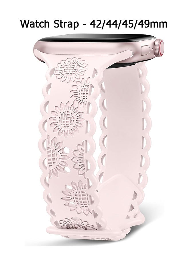 Compare Sunflower Engraved Bands  Compatible with Apple Watch Straps  42mm 44mm 45mm 49mm Women Men Watch Straps  Soft Silicone Strap Replacement Watchbands for iWatch Ultra Series 9 8 7 6 5 4 3 2 1 SE?42444546 at KSA Price