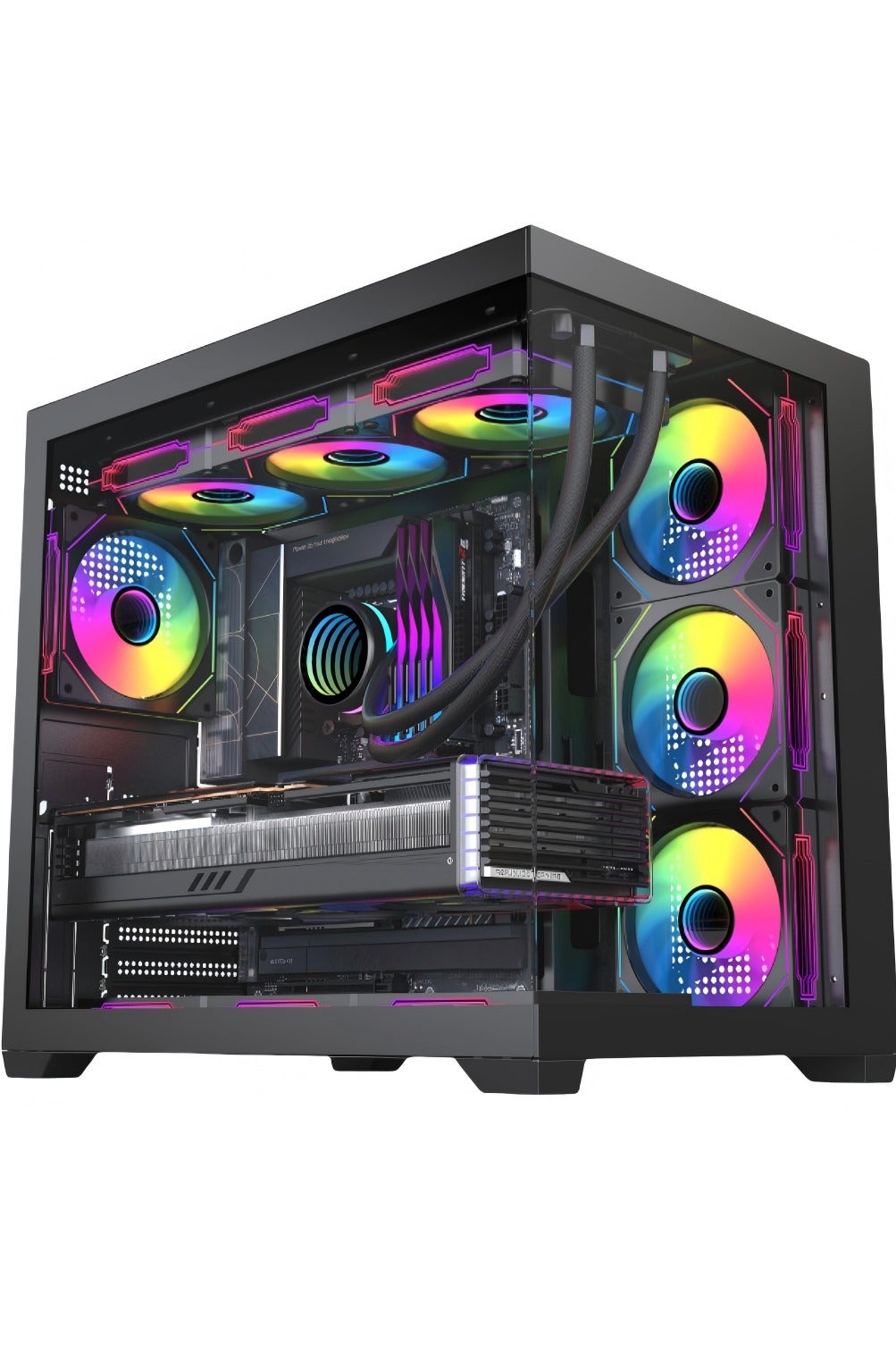 Tower PC Case with 5 Infiniti ARGB Fans Installed…