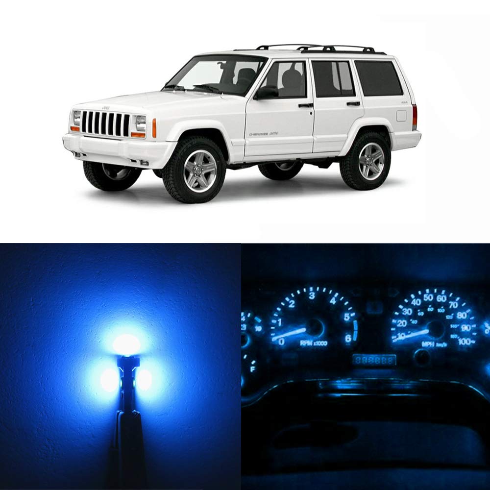 Compare WLJH Extremely Bright Ice Blue Dash Instrument Panel Gauge Dashboard Cluster Full Led Light Bulbs Kits For Jeep Cherokee XJ 19972001 Pack of 21 at KSA Price
