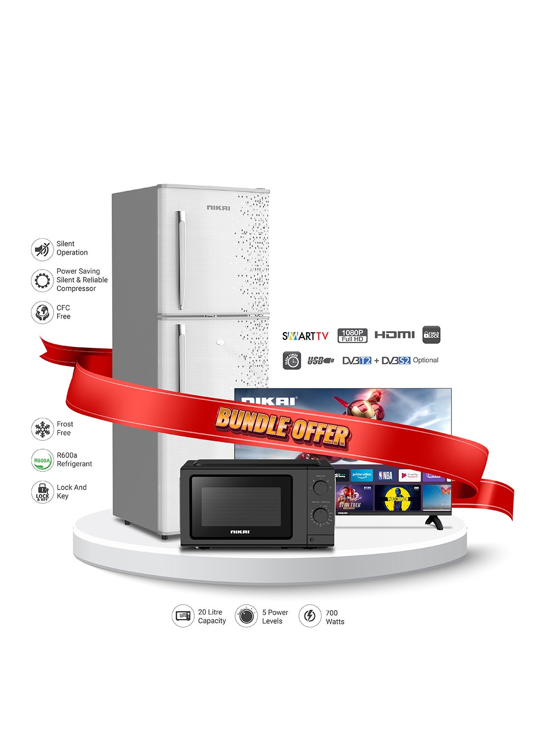 Bundle 200L Double Door Refrigerator (NRF200FSS) +…