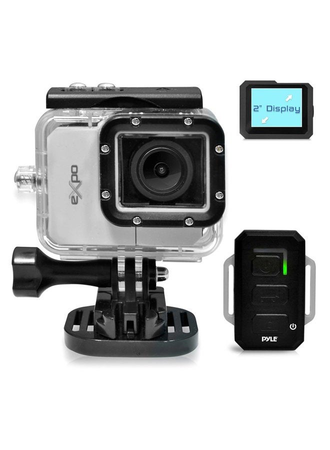 Compare Expo Sports Action Camera  HD 1080P Mini HiRes Camcorder wWifi, 20MP Cam, 2 Screen USB SD Card HDMI, Battery  Waterproof Case, USB Cable, Wireless Remote Control, Mount  PSCHD90SL Silver at KSA Price