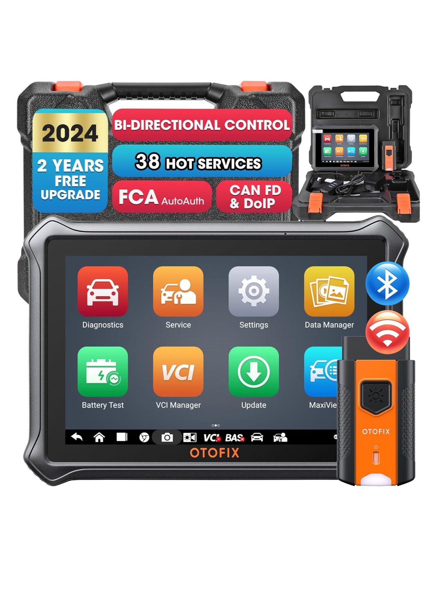 Compare OTOFIX D1 Lite 2024 Bidirectional Scan Tool, Bluetooth OBD2 Scanner Diagnostic Tool, 2 Years Free Update, 38+ Services, CANFD & DoIP Protocols, All System Diagnoses, ABS Bleeding, Auto VIN at KSA Price