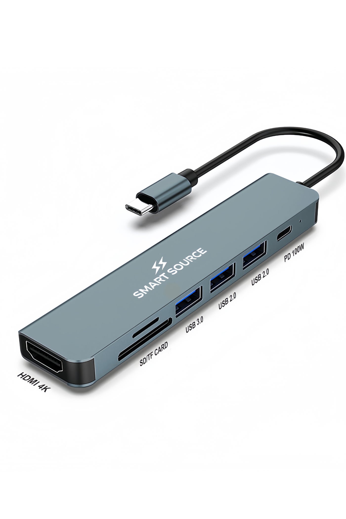 SMART SOURCE 7-in-1 USB-C Hub Adapter with 4K HDMI,…