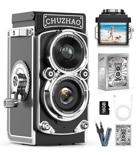 CHUZHAO Digital Camera Retro, Portable TLR Style…