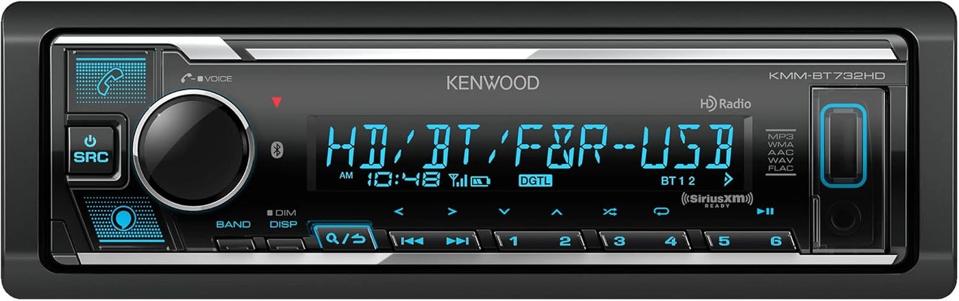 Compare KENWOOD KMMBT732HD Bluetooth Car Stereo with USB Port, AMFM Radio, MP3 Player, Multi Color LCD, HD Radio, Detachable Face, Builtin Amazon Alexa, Compatible with SiriusXM Tuner at KSA Price