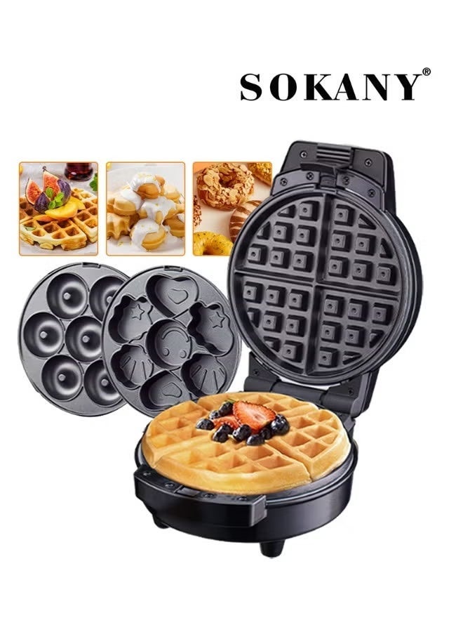 3-IN-1 Waffle Maker,Non-Stick Multi Snacks Maker with…