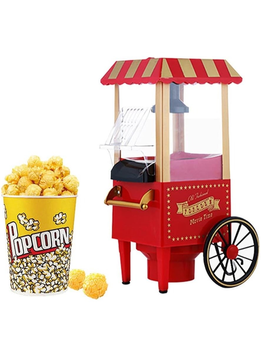 Vintage Mini Popcorn Machine 1200W Hot Air Popcorn…