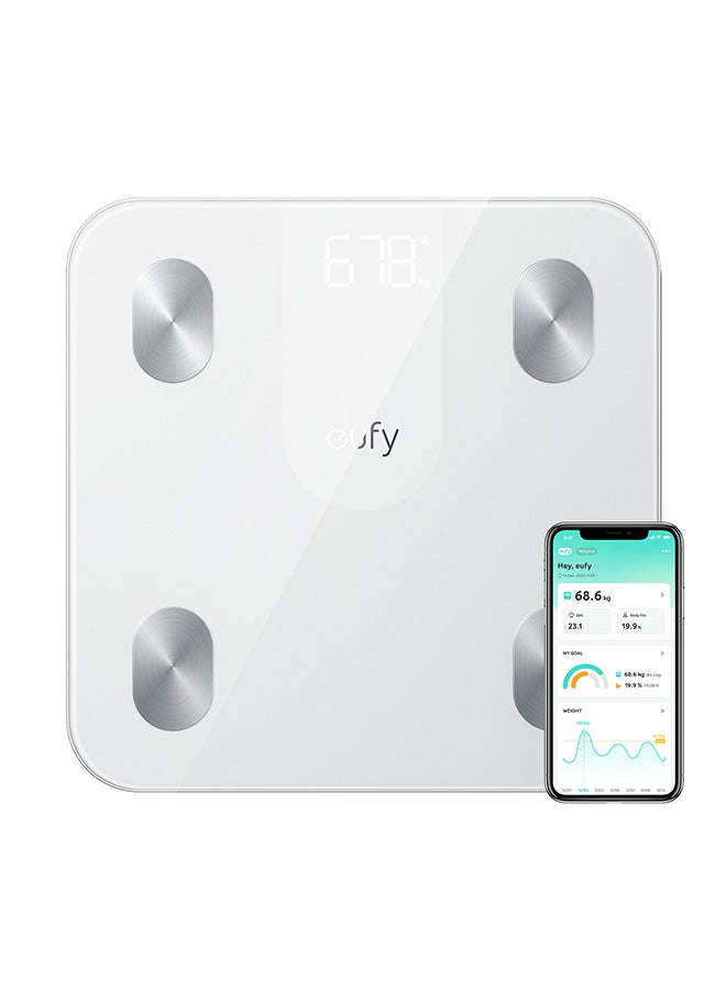 Compare Smart Scale A1 with Bluetooth, Body Fat Scale, Wireless Digital Bathroom Scale, 12 Measurements, WeightBody FatBMI, Fitness Body Composition Analysis, White, lbskg T9120K21 White at KSA Price