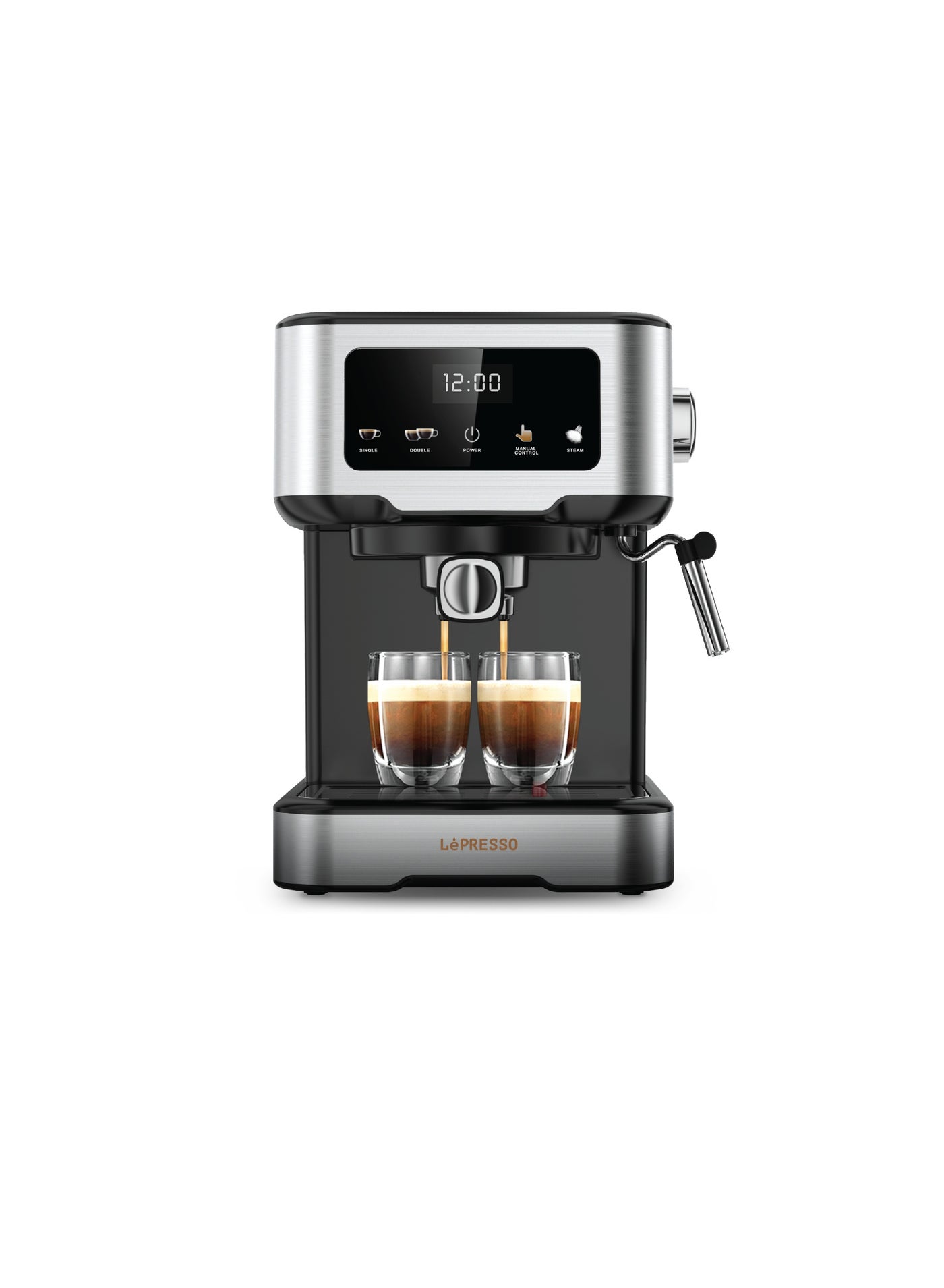 Compare Digital Dual Drip Barista Coffee Machine with 20 Bar High Pressure Coffee Machine, 1.5L Water Capacity, 1100W, Espresso Maker with Touch Display & PreBrew, for Espresso, Latte, Cappuccino  Black at KSA Price