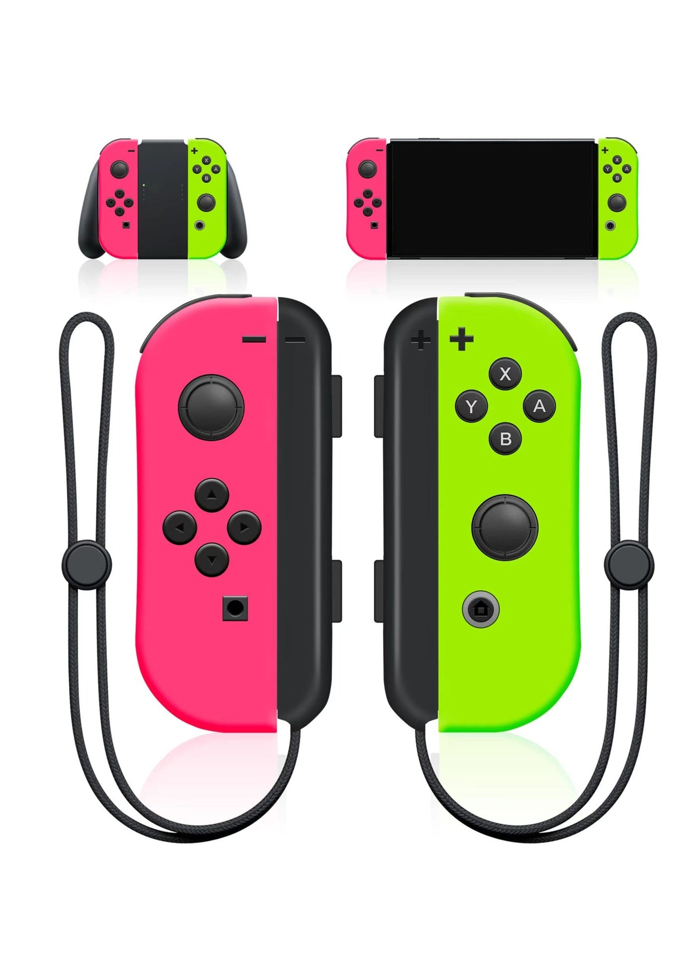 Compare Joy Con Controllers Replacement Compatible with SwitchLite, Wireless Replacement for Switch Joycons, Left and Right  with Wrist Strap, Wakeup FunctionMotion Control VibrationPink and Green at KSA Price