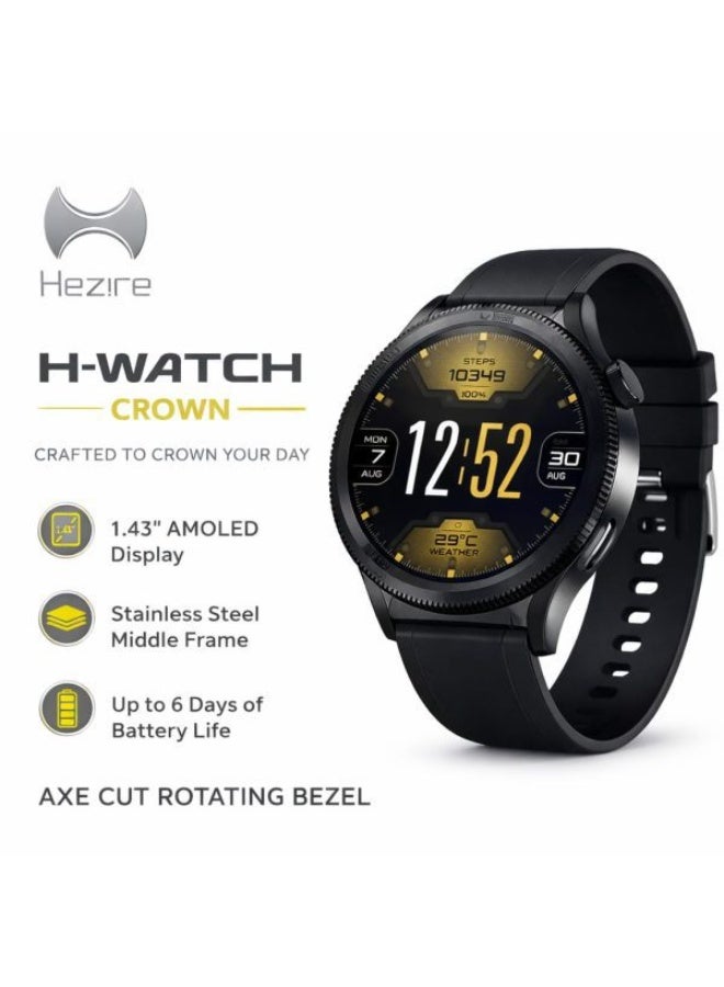 Hezire H-Watch Crown AMOLED Smartwatch with Rotating…