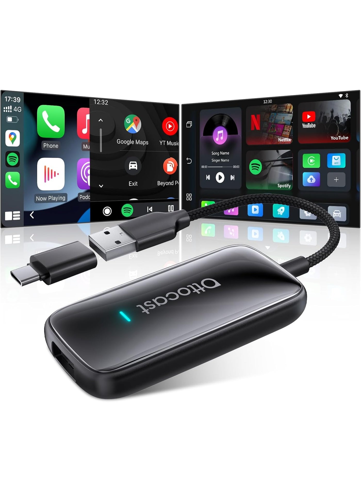 Compare Play2Video Ultra Wireless CarPlay & Android Auto AI Box – AllinOne Adapter with Netflix, YouTube, Prime Video, IPTV | DualBand 5G WiFi, Bluetooth 5.4 | 4GB RAM 32GB ROM | Plug & Play at KSA Price