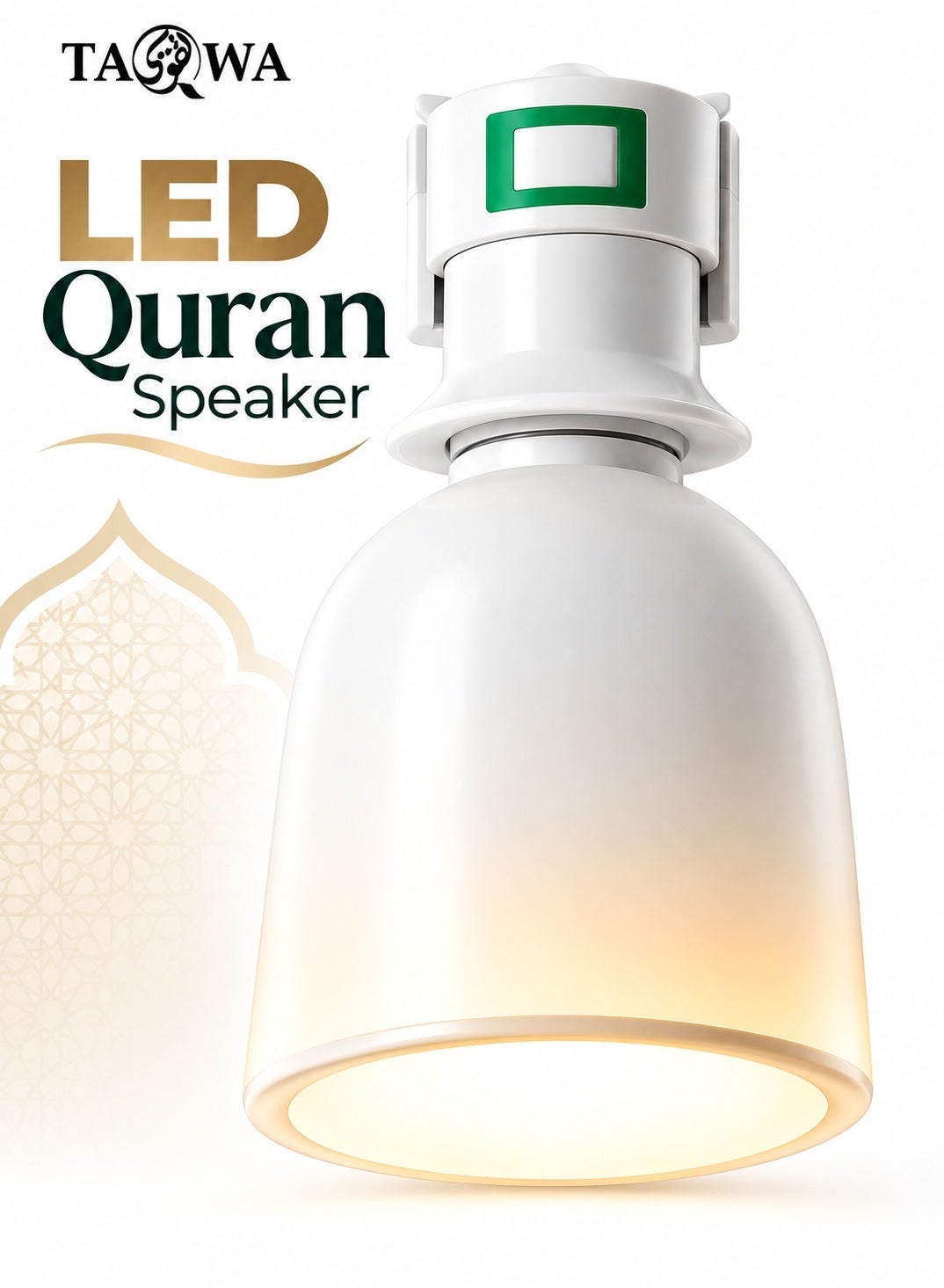 Compare Smart Quran Speaker Lamp with Quran Playback | Islamic Muslim Night Light with 5 Daily Prayer Reminders, Tafseer, Duaa, Hadith & Taqwa App | WiFi & Bluetooth Quran Lamp with Remote Control – White at KSA Price