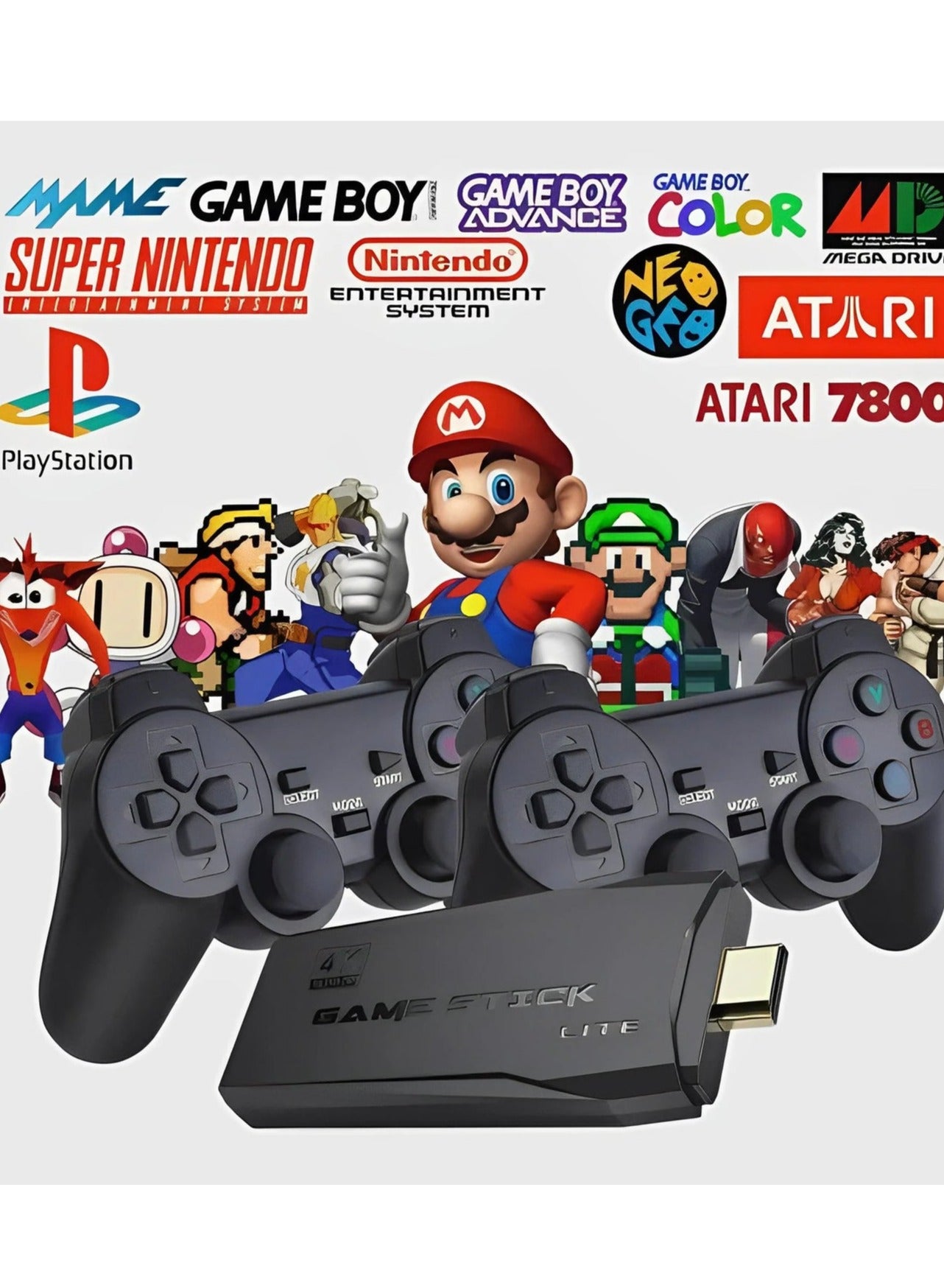 Compare Game Console 4K HD Video Game Console 2.4G Dual Wireless Controller, Classic 64GB Retro TV Game Console 10000 Game Stick at KSA Price