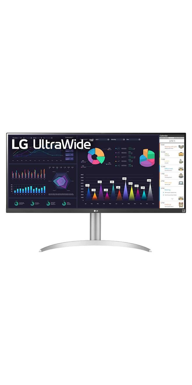 Compare 34WQ650W 34 Inch 21:9 UltraWide Full HD 2560 x 1080 100Hz IPS Monitor, 100Hz Refresh Rate with RGB 99% Color Gamut, VESA DisplayHDR 400, USB TypeC, AMD FreeSync, TiltHeight Adjustable Stand White at KSA Price