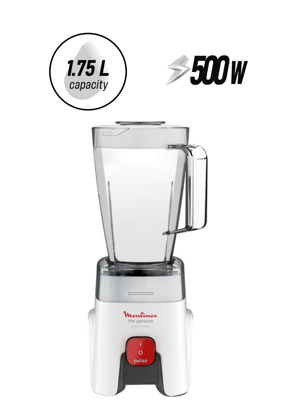 Compare Genuine Blender with grinder & grater, Plastic Jug, Made in France 1.75 L 500 W LM242B27 WhiteClear at KSA Price