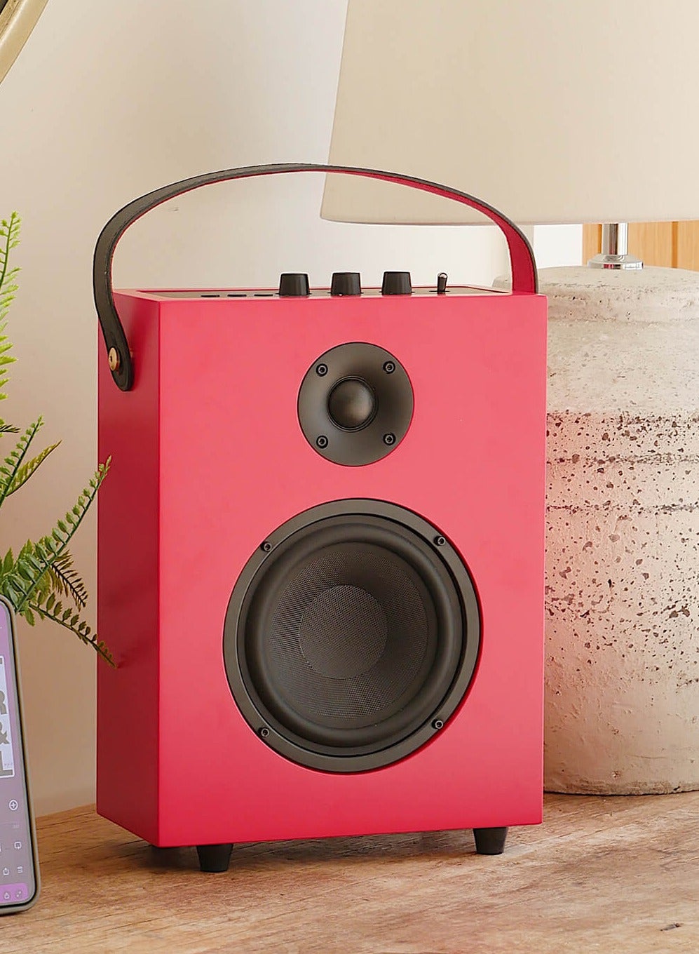 Compare Steepletone Redefy Luxury Wireless Speaker Premium Sound Bluetooth Wireless Connectivity Removable Front Cover Vibrant Colors Sturdy Feel with High Fidelity Speaker Sound Portable Aesthetic Home Decor Red at KSA Price