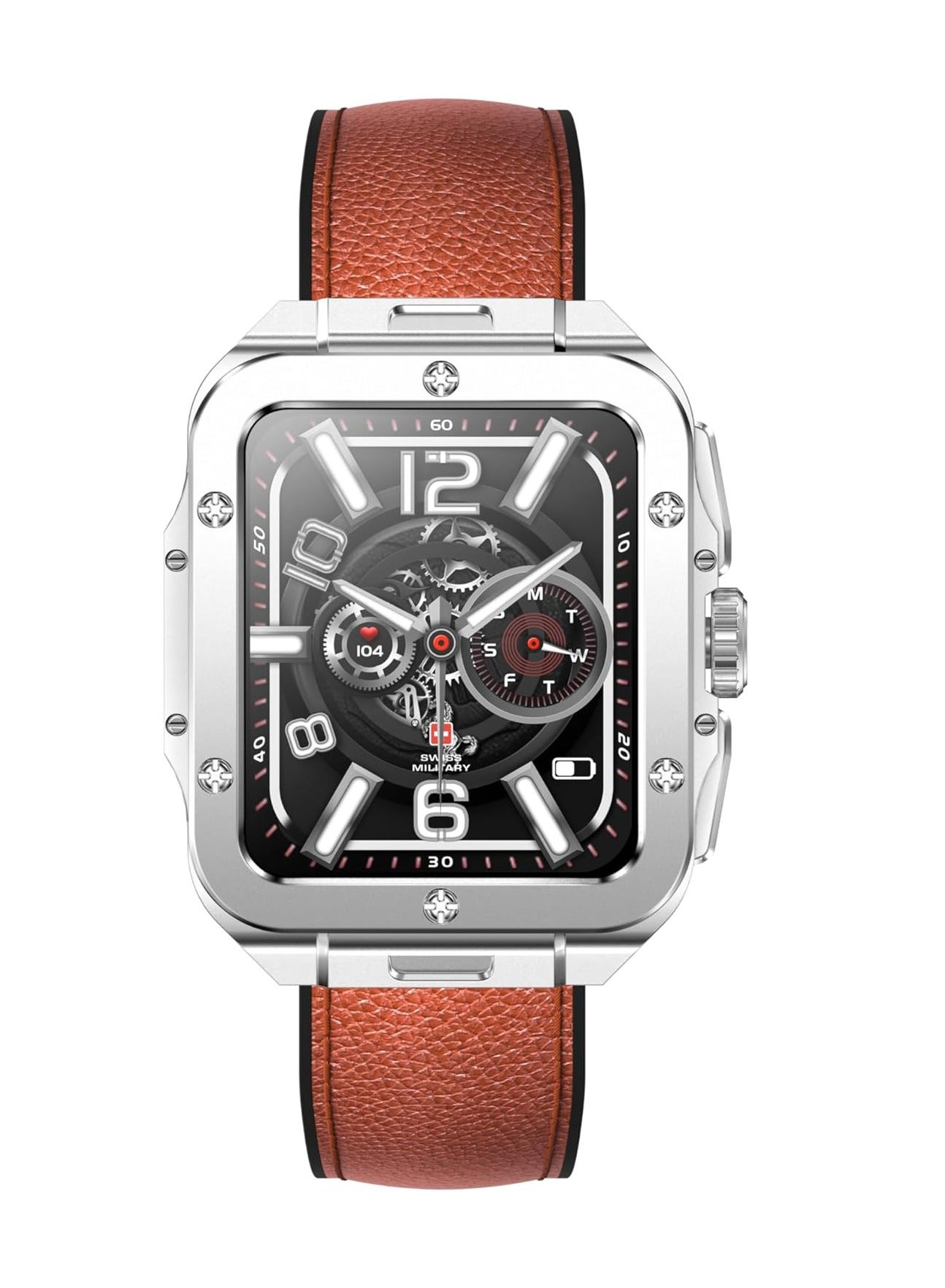 Compare Alps 2 Smartwatch with Call Features, Music Playback, 1000 Songs Storage, IP67, Fitness & Health, Magnetic Charging, 712 Days Battery Life, iOSAndroid Compatible  Silver Brown at KSA Price
