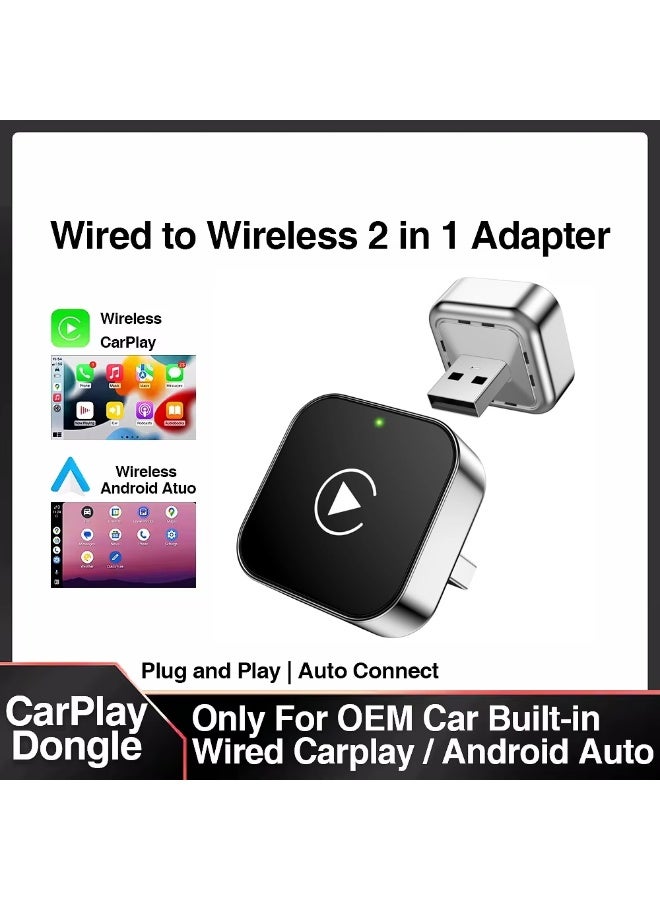 Compare Wireless CarPlay & Android Auto Dongle, Fast AutoConnect, Compact Plug & Play for iPhoneAndroid, USBUSBC, No Delay at KSA Price