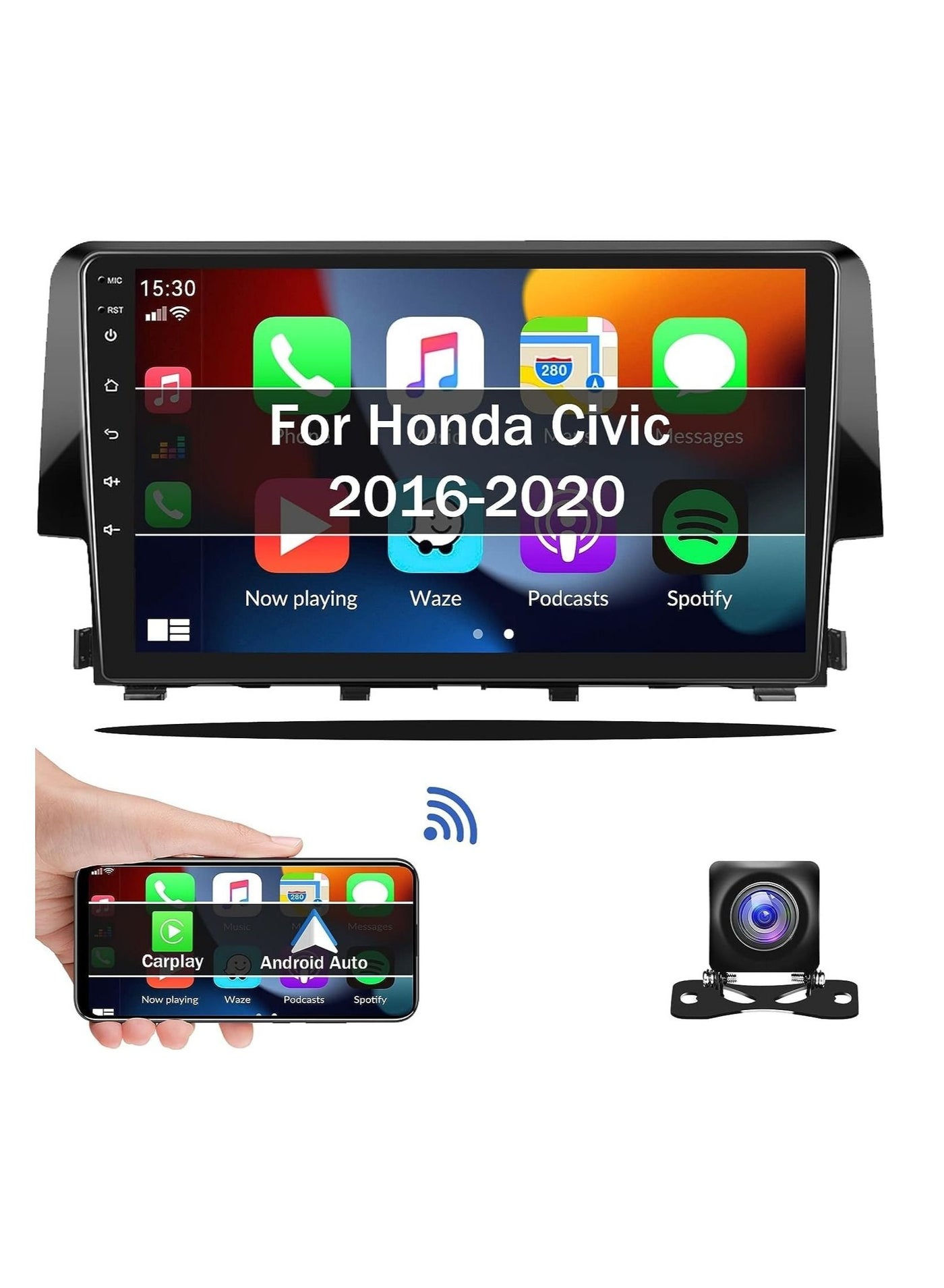 Compare Android Screen For Honda Civic 2016 To 2020 4GB RAM 64GB Memory Support Apple Carplay Android Auto Full HD Touch Screen 9 Inch built In Bluetooth USB Radio WiFi Play Store Backup Camera included at KSA Price