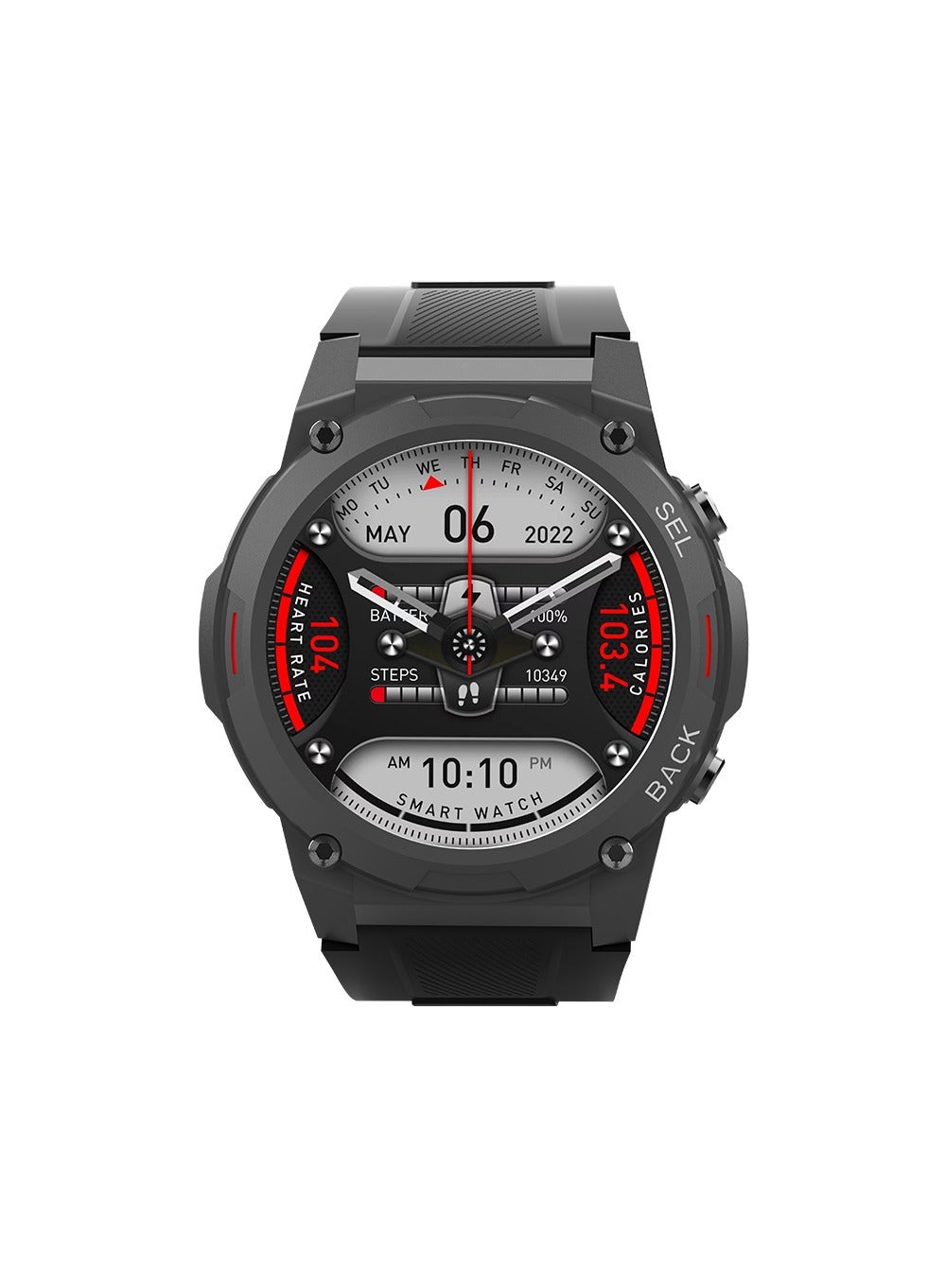 Compare SW04 Impulse Smart Watch with Water Resistant, AMOLED Display, AOD Clock, and Sleep, Heart Rate, Pressure, and Oxygen Monitoring  Black at KSA Price
