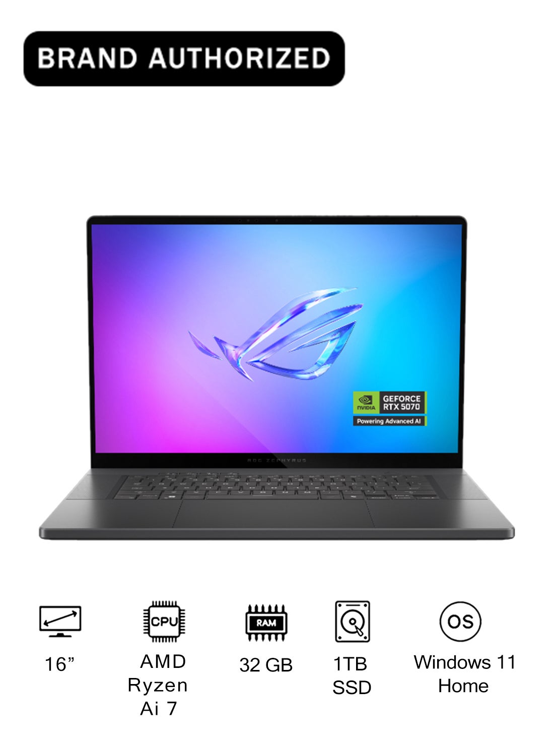 Compare ROG Zephyrus Laptop With 16Inch Full HD Display,AMD AI 7 350 Processor32GB RAM1TB SSDNvidia RTX 5060 GraphicsWindows 11 Home English Gray at KSA Price
