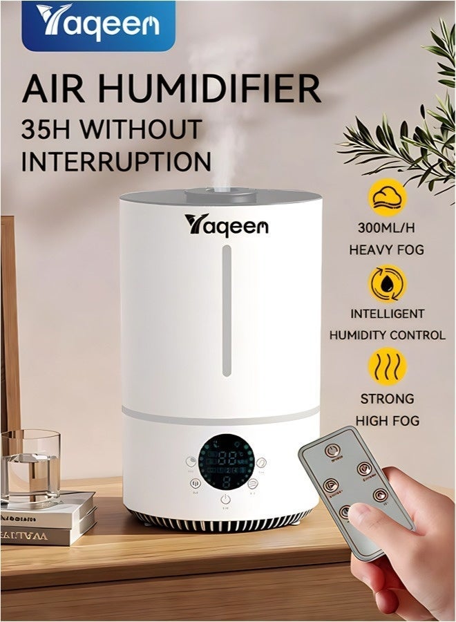 Compare Humidifier 4L Top Fill Cool Mist for Bedroom Baby Room Auto Shut Off, Air Humidifier with 3 Mist Levels 360° Rotating Mist Humidity Display, Essential Oil Diffuser Ultra Quiet with UV Sterilization for Home Use White at KSA Price
