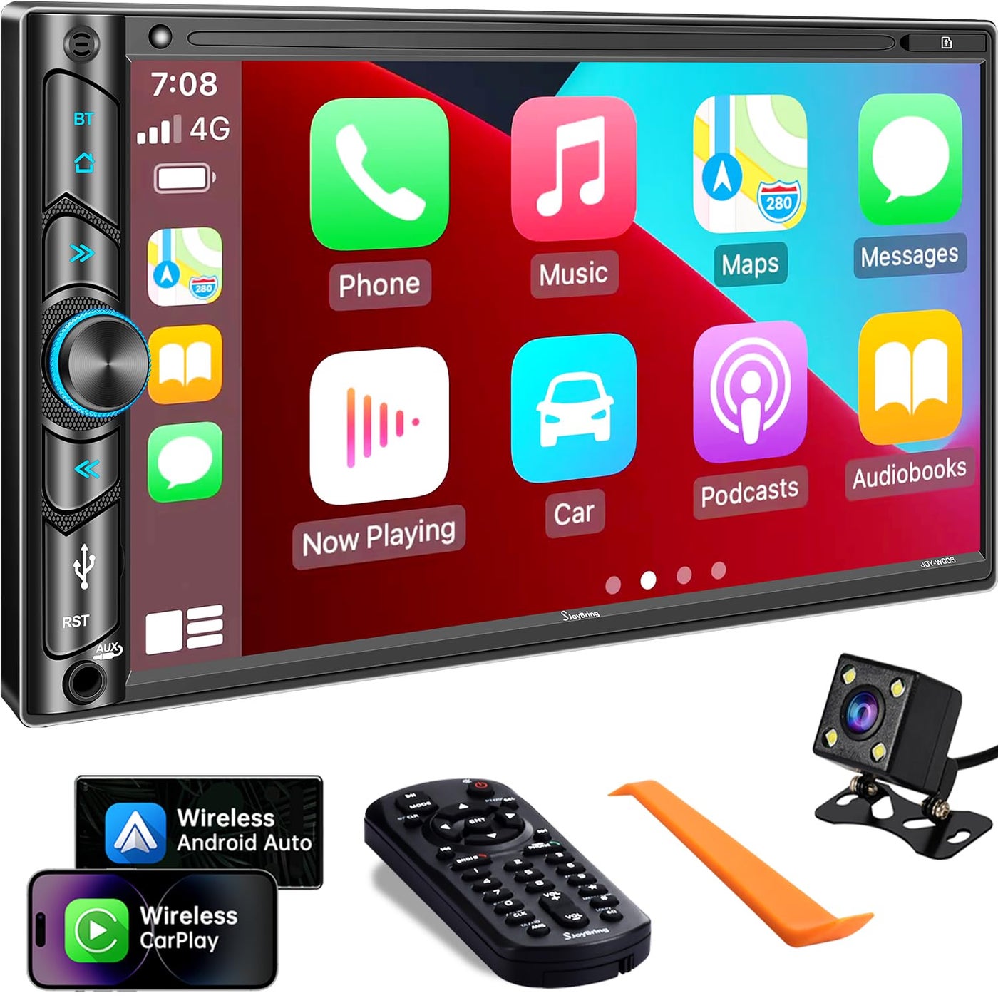 Compare Double Din Car Stereo Compatible with Voice Control Apple Carplay 7 Inch HD LCD Touchscreen Monitor Bluetooth Subwoofer USBSD Port AV Input AMFM Car Radio Receiver Backup Camera at KSA Price
