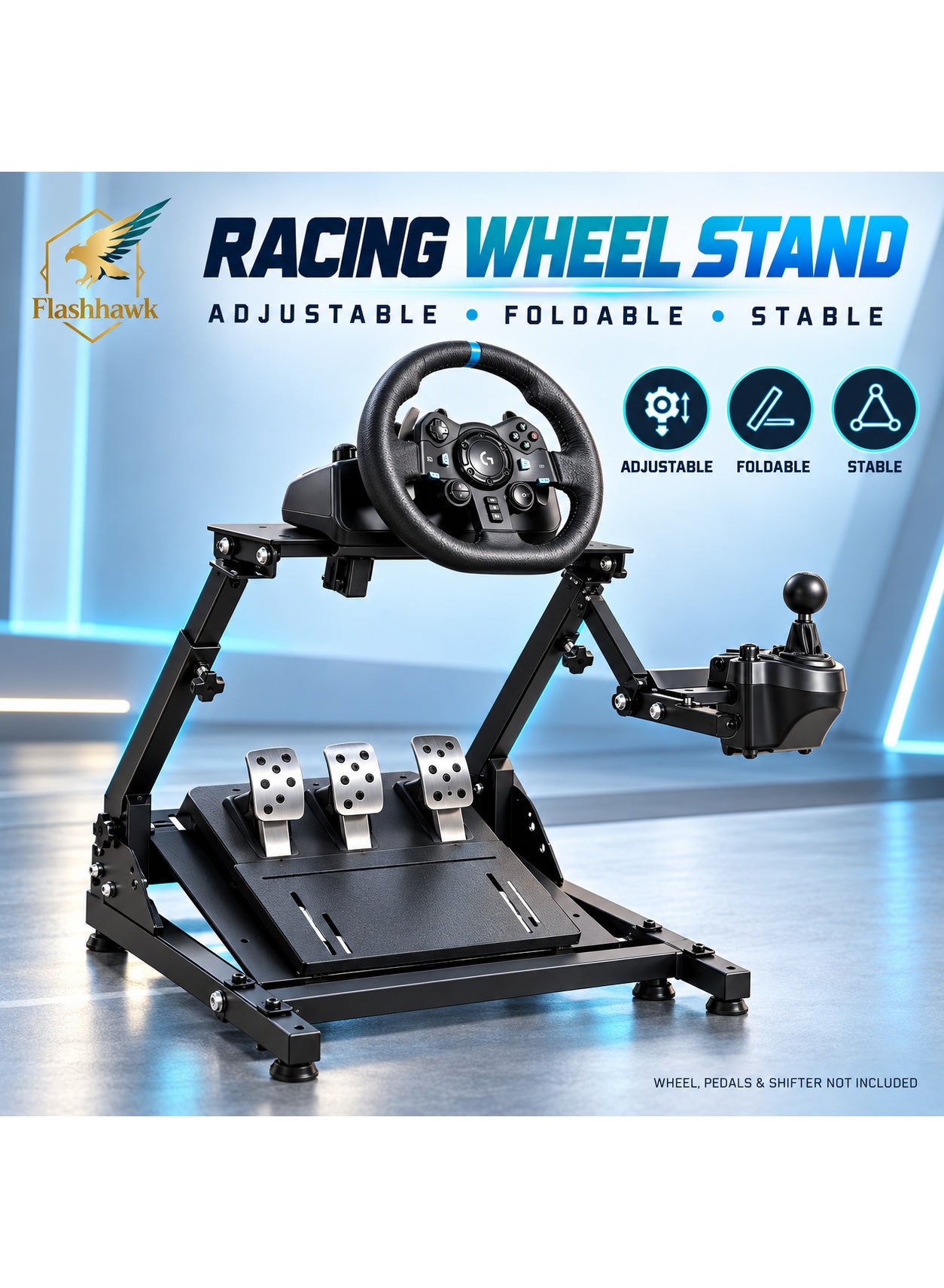 Compare Adjustable Racing Steering Wheel Stand Fit for Logitech G920G25G27G29 Gaming Steering Wheel at KSA Price