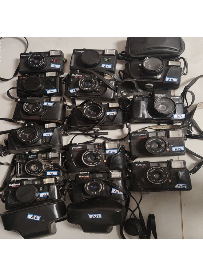 Compare Used Old Camera Retro Paraxial Film Camera Nostalgic Old Object Fool Film Machine Collectible OrnamentsBody Color:Camera A12 at KSA Price