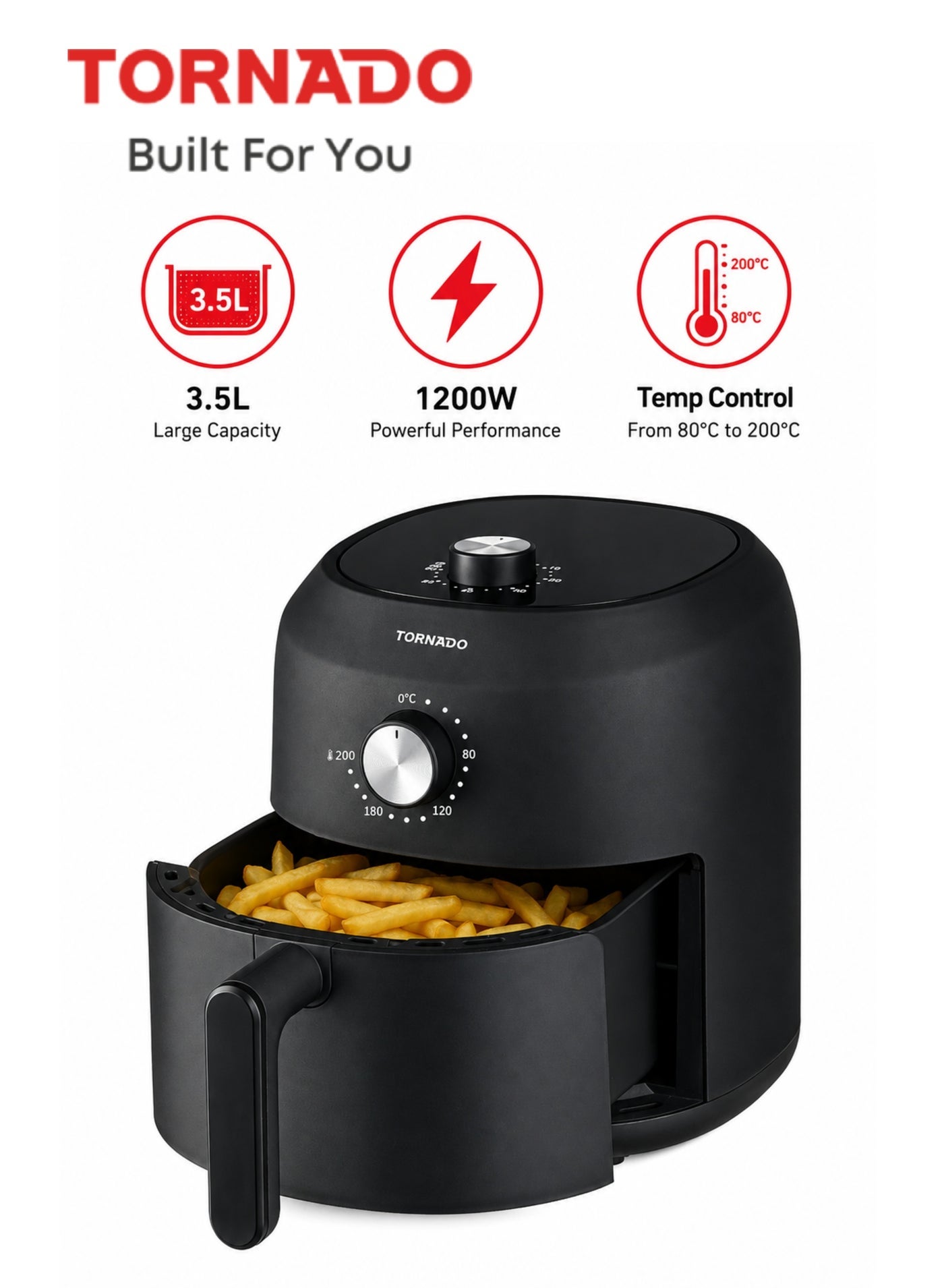 Air Fryer 3.5 Liter , 1200W, Rapid Hot…