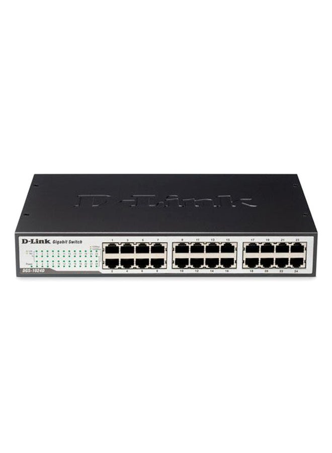 Compare 24Port Gigabit Unmanaged Desktop Switch, Gigabit Connectivity, Improved Network Efficiency, Innovative Design, Green Technology | DGS‑1024D Black at KSA Price