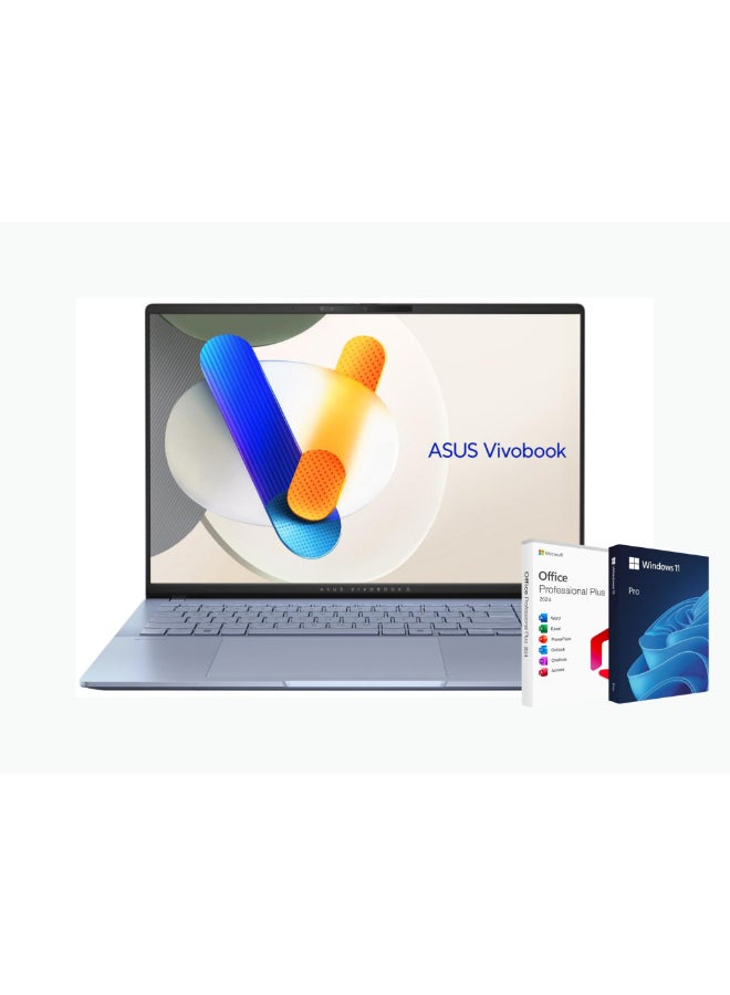 Compare VivoBook S16 OLED Laptop, Intel Ultra 9 285H, 32GB LPDDR5x RAM, 1TB SSD Storage, 16 Inch OLED Display, Intel Arc, Windows 11 Pro, + Life Time Office 2024 English Mist Blue at KSA Price