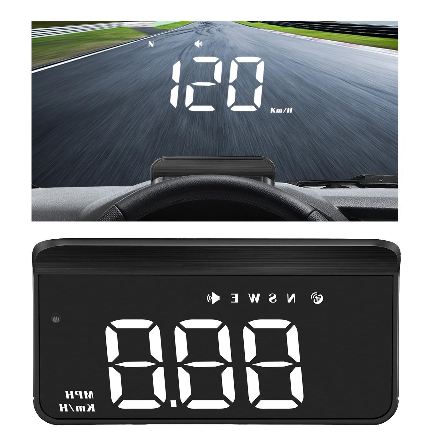 Compare Windshield Heads Up Display for Car MAIMEIMI Digital Speedometer for Car HUD GPS Speedometer MPH with Travel Direction Overspeed Alarm  Fatigue Driving Alarm for All 5V Vehicles at KSA Price