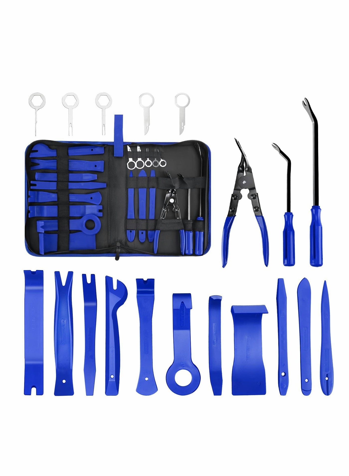 Compare Car Audio Removal Kit, Auto Clamp Fastener Terminal Removal Kit Plastic Pry Tool Kit for Car PanelsDashboardsDoorsAudioRadioStereo, 19 Pieces Comes with Storage Bag Blue at KSA Price