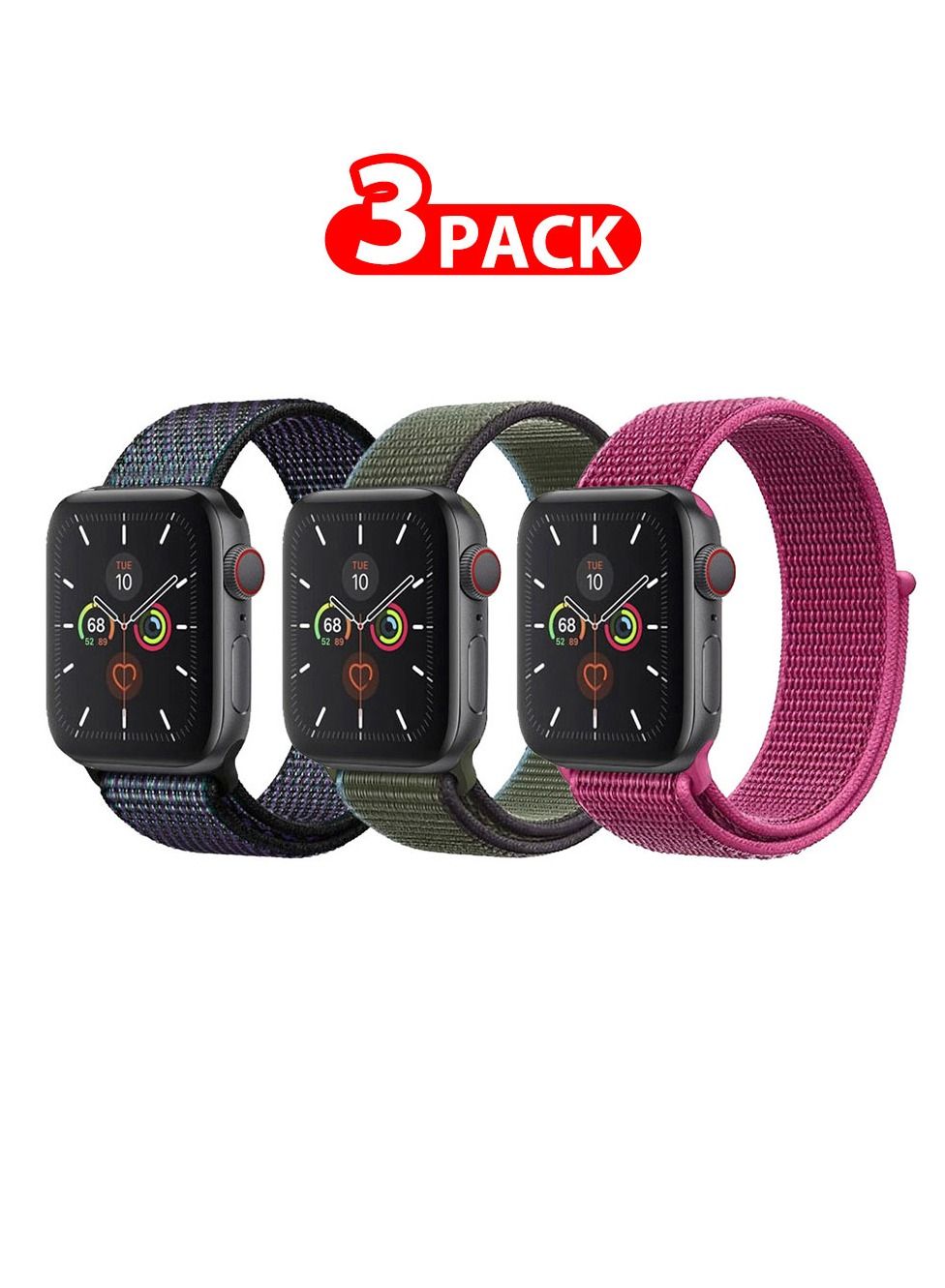 3 Pack For Apple Watch 41mm 40mm 38mm Nylon…